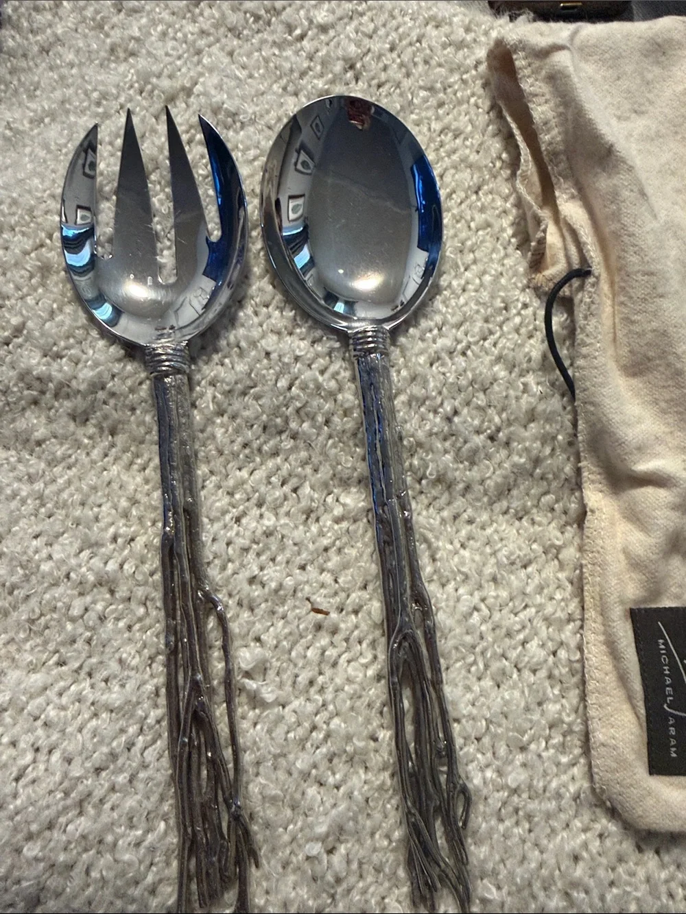 Michael Aram Silver Tassel-Handled Salad Servers - Silver